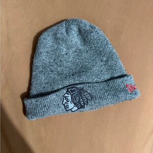 Chicago Blackhawks Gray Beanie with Embroidered Logo